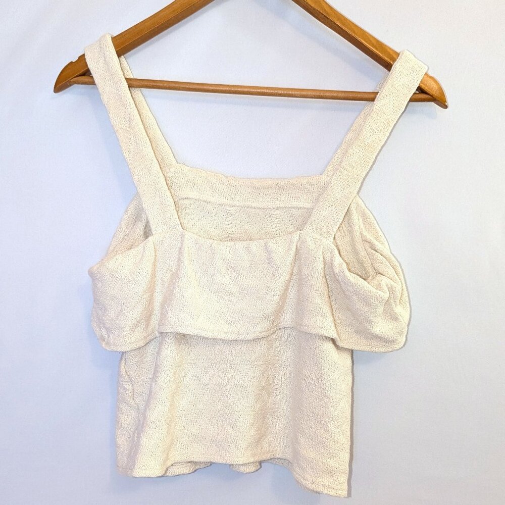 Madewell | Crochet Ruffle Cotton Tank Top in Cream | Size Small - Picture 7 of 11